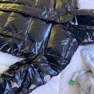 Moncler black puffer coat